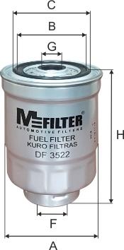 Mfilter DF 3522 - Фильтр топливный DF 3522 Daihatsu,Ford,Hyundai,Isuzu,Kia,Mazda,Mitsubishi,Fuso,Opel,Suzuki autosila-amz.com