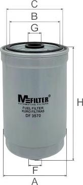 Mfilter DF 3570 - Топливный фильтр autosila-amz.com