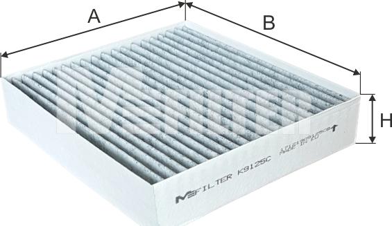 Mfilter K 9125C - Фильтр воздуха в салоне autosila-amz.com