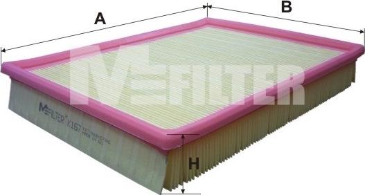 Mfilter K 167 - Воздушный фильтр, двигатель autosila-amz.com