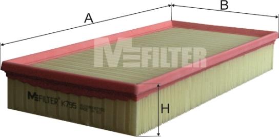 Mfilter K 795 - Воздушный фильтр, двигатель autosila-amz.com