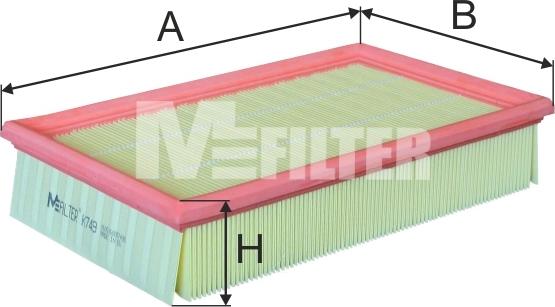 Mfilter K 749 - Воздушный фильтр, двигатель autosila-amz.com