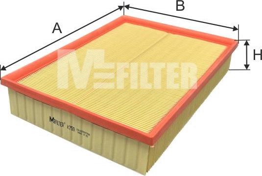 Mfilter K 759 - Воздушный фильтр, двигатель autosila-amz.com