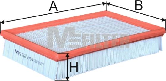 Mfilter K 754 - Воздушный фильтр, двигатель autosila-amz.com