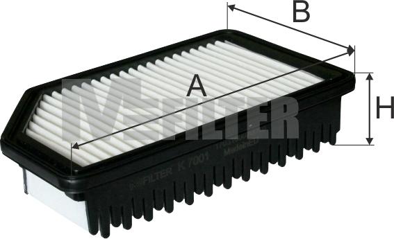 Mfilter K 7001 - Воздушный фильтр, двигатель autosila-amz.com