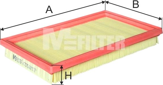 Mfilter K 7075 - Воздушный фильтр, двигатель autosila-amz.com