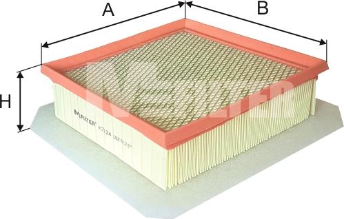 Mfilter K 7124 - Воздушный фильтр, двигатель autosila-amz.com