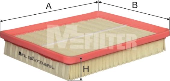 Mfilter K 733 - Воздушный фильтр, двигатель autosila-amz.com