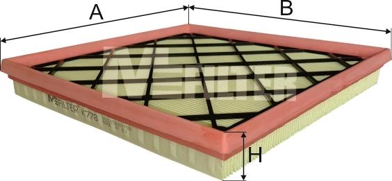 Mfilter K 778 - Воздушный фильтр, двигатель autosila-amz.com