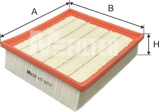 Mfilter K 772 - Воздушный фильтр, двигатель autosila-amz.com