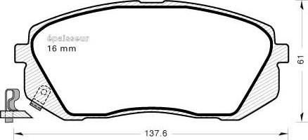 MGA 905 - Тормозные колодки, дисковые, комплект autosila-amz.com