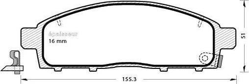 MGA 907 - Тормозные колодки, дисковые, комплект autosila-amz.com