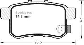 MGA 979 - Тормозные колодки, дисковые, комплект autosila-amz.com