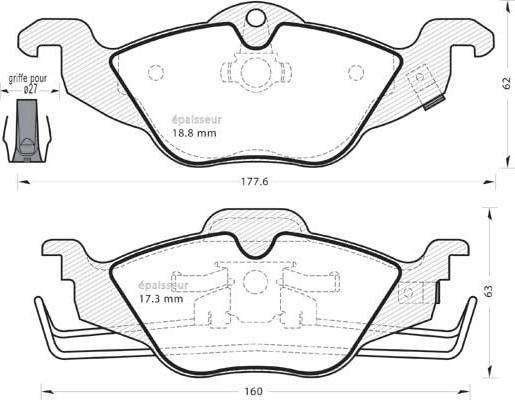 Unipart UGCGBP1151AF - Тормозные колодки, дисковые, комплект autosila-amz.com