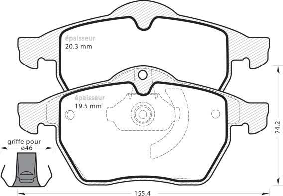 MGA 403 - Тормозные колодки, дисковые, комплект autosila-amz.com