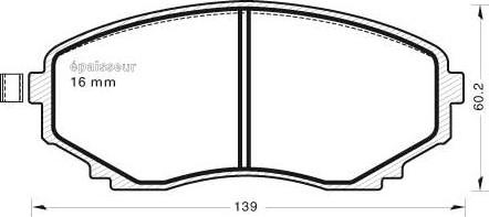 MGA 593 - Тормозные колодки, дисковые, комплект autosila-amz.com