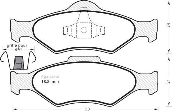 MGA 547 - Тормозные колодки, дисковые, комплект autosila-amz.com