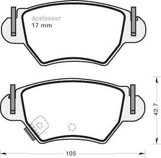 GMC 2325803 - Тормозные колодки, дисковые, комплект autosila-amz.com