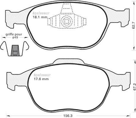 Unipart GBP1523AF - Тормозные колодки, дисковые, комплект autosila-amz.com