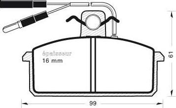 MGA 198 - Тормозные колодки, дисковые, комплект autosila-amz.com