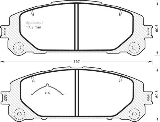 MGA 1408 - Тормозные колодки, дисковые, комплект autosila-amz.com