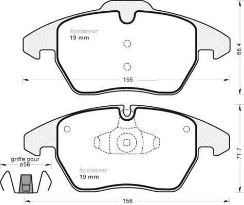 MGA 1056 - Тормозные колодки, дисковые, комплект autosila-amz.com