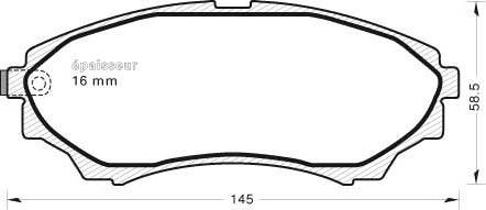 MGA 1006 - Тормозные колодки, дисковые, комплект autosila-amz.com