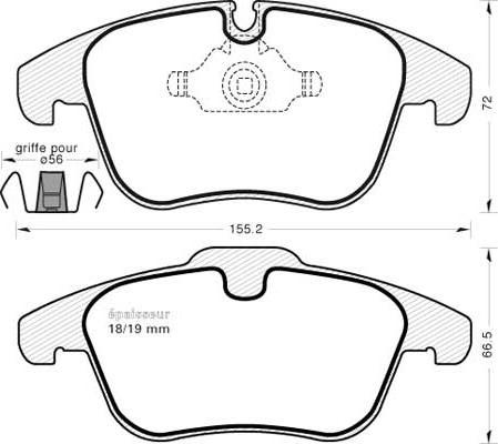 GMC 2433201 - Тормозные колодки, дисковые, комплект autosila-amz.com