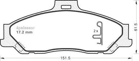 MGA 1039 - Тормозные колодки, дисковые, комплект autosila-amz.com