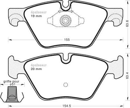 BMW (BRILLIANCE) 6 860 242 - Тормозные колодки, дисковые, комплект autosila-amz.com