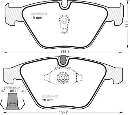 Magneti Marelli PF0581 - Тормозные колодки, дисковые, комплект autosila-amz.com