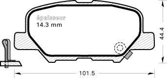 MGA 1140 - Тормозные колодки, дисковые, комплект autosila-amz.com