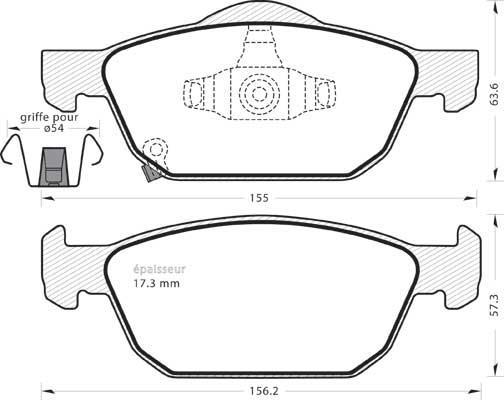 MGA 1156 - Тормозные колодки, дисковые, комплект autosila-amz.com