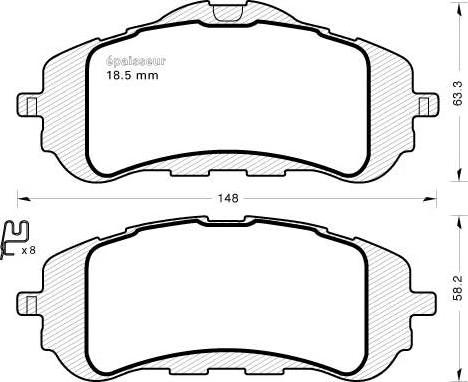 MGA 1161 - Тормозные колодки, дисковые, комплект autosila-amz.com