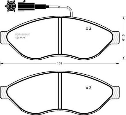 DS 1612433880 - Тормозные колодки, дисковые, комплект autosila-amz.com