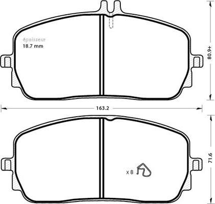 Mercedes-Benz A 000 420 54 03 - Тормозные колодки, дисковые, комплект autosila-amz.com