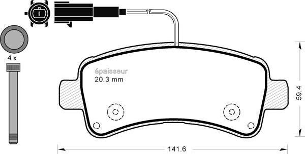 MGA 1252 - Тормозные колодки, дисковые, комплект autosila-amz.com