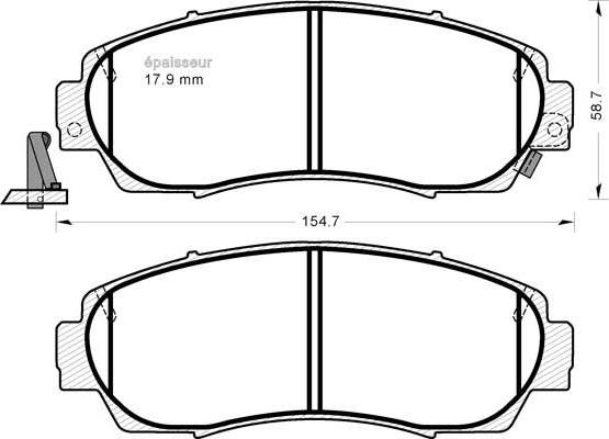 MGA 1264 - Тормозные колодки, дисковые, комплект autosila-amz.com