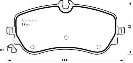 MGA 1285 - Тормозные колодки, дисковые, комплект autosila-amz.com