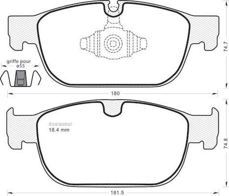 MGA 1233 - Тормозные колодки, дисковые, комплект autosila-amz.com