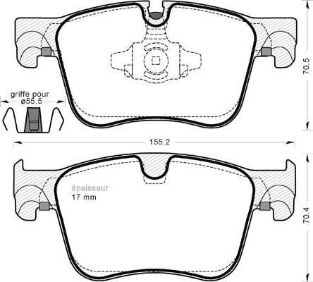 GMC 2281301 - Тормозные колодки, дисковые, комплект autosila-amz.com