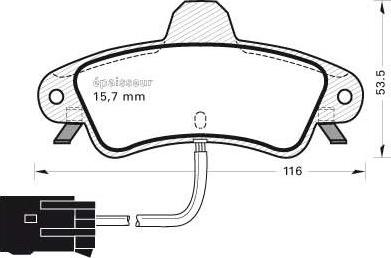 Remsa 433.12 - Тормозные колодки, дисковые, комплект autosila-amz.com