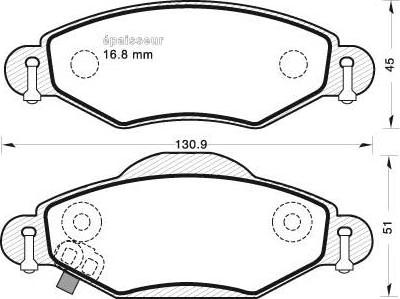 GMC 2334001 - Тормозные колодки, дисковые, комплект autosila-amz.com