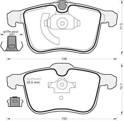 Remsa D12578376 - Тормозные колодки, дисковые, комплект autosila-amz.com