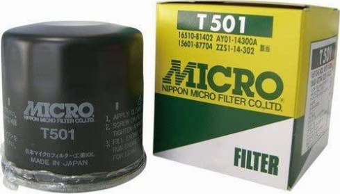 Micro T-501 - Фильтр масляный TOYOTA CAMI HCEJ/K3VE/K3VT/DUET EJDE/EJVE/K3VE/SPARKY/DAIHATSU TERIOS K3VE autosila-amz.com