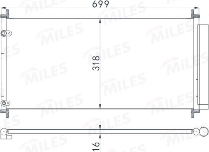 Miles ACCB097 - Конденсер TOYOTA AVENSIS 1.6-2.2 09- autosila-amz.com