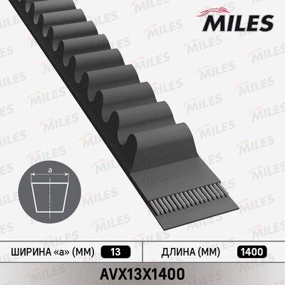 Miles AVX13X1400 - Комплект клинового ремня autosila-amz.com