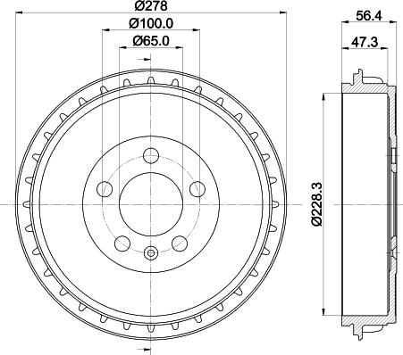 Mintex MBD411 - Тормозной барабан autosila-amz.com