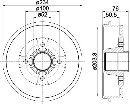 Mintex MBD044 - Тормозной барабан autosila-amz.com