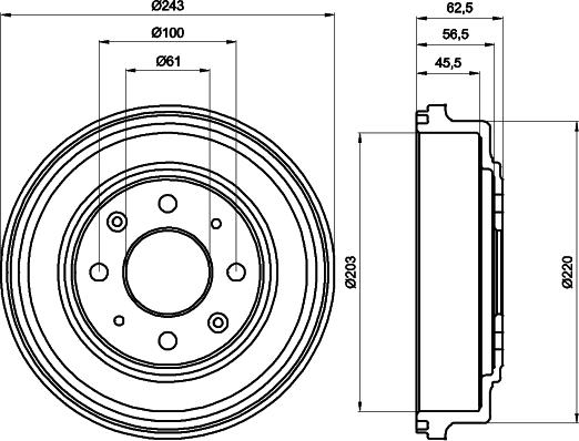 Mintex MBD042 - Тормозной барабан autosila-amz.com